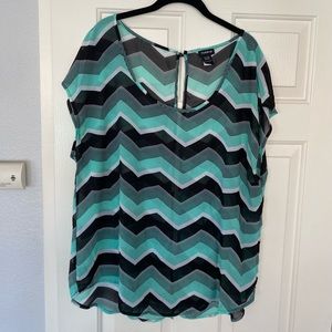 Torrid teal chevron shirt